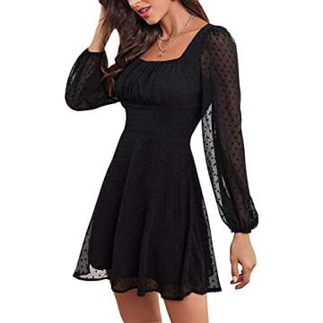 LYANER Women's Polka Dots A-Line Mini Dress – Chic Style