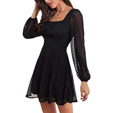 LYANER Women's Polka Dots A-Line Mini Dress – Chic Style