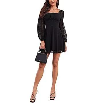 LYANER Women's Polka Dots A-Line Mini Dress – Chic Style