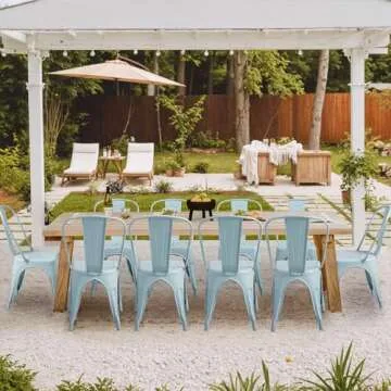 Furmax Metal Dining Chairs Set of 4 - Stylish & Stackable