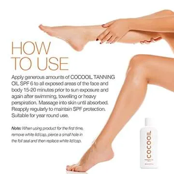 COCOOIL Tanning Oil SPF 6 | Organic Coconut Oil, Natural Botanical Oils, Cruelty Free | 6.7 Fl Oz