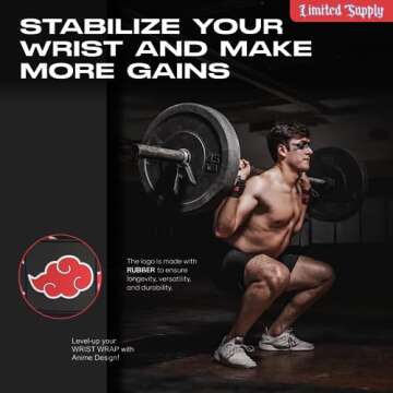 Anime Wrist Wraps Lifting Straps 24" for Men and Women - 1 Pair Each, Gym Accessories Support Weightlifting, Powerlifting, Strength Training, and Improve Workout