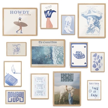 Fardes Coastal Decor for Granddaughter – 13 Aesthetic Cowgirl Prints for Youthful Spaces