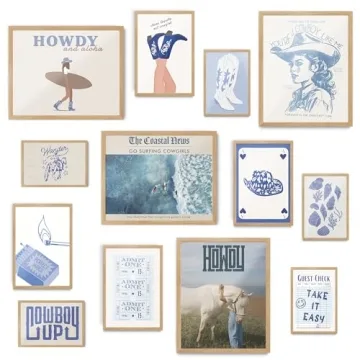 Fardes Coastal Decor for Granddaughter – 13 Aesthetic Cowgirl Prints for Youthful Spaces