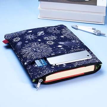 Zodiac Sun & Moon Book Sleeve, Book Covers for Paperbacks, Book Sleeves with Zipper, 11 X 8.5 Inch, ...
