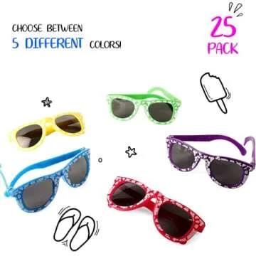 Neliblu Kids Hibiscus Sunglasses Party Favors - Sun Glasses for Beach, Carnival Prizes, and Party To...