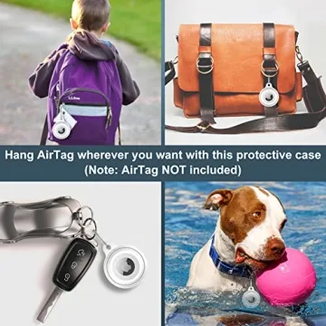 Waterproof 4 Pack AirTag Keychain Holder Cases for Travel