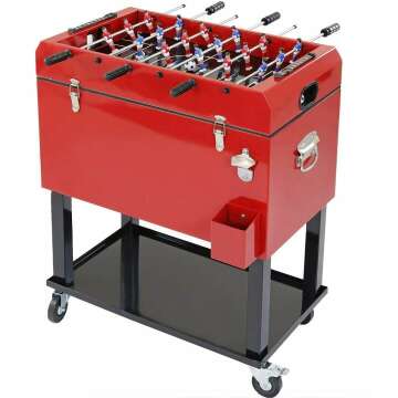Portable Red Patio Cooler with Foosball - 68 Quart