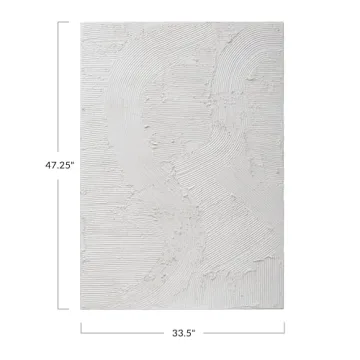 Modern White Fir Wood Putty Wall Decor Scandinavian Style