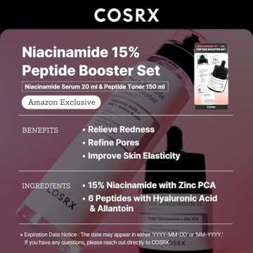 COSRX Niacinamide 15% Peptide Booster Set - Amazon Exclusive - Korean Skin Care Set, Gift Sets, Stocking Stuffers for Women, Niacinamide Serum, Face Serum