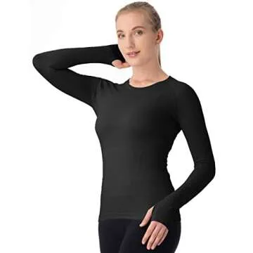 MathCat Seamless Workout Shirts for Women Long Sleeve Yoga Tops Sports Running Shirt Breathable Athl...