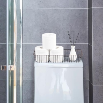 Farmhouse Metal Wire Storage Organizer Bins for Home - Set of 2