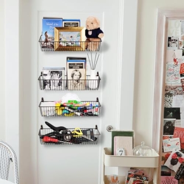 Farmhouse Metal Wire Storage Organizer Bins for Home - Set of 2