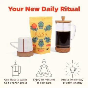 Rasa Original – Adaptogenic Mushroom Coffee Alternative to Support Better Overall Wellness, Better Sleep, Clearer Skin | Vegan, Keto, Whole 30, Ayurveda Wellness Tonic with Chaga + Reishi (8 oz / 30 Servings)
