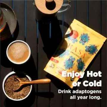 Rasa Original – Adaptogenic Mushroom Coffee Alternative to Support Better Overall Wellness, Better Sleep, Clearer Skin | Vegan, Keto, Whole 30, Ayurveda Wellness Tonic with Chaga + Reishi (8 oz / 30 Servings)