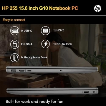 HP 255 G10 Laptop - 16GB RAM, 1TB SSD, Ryzen 3