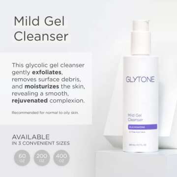 Glytone Mild Gel Exfoliating Cleanser, Pure Glycolic Acid Face Wash for Moisturizing & Rejuvenating ...