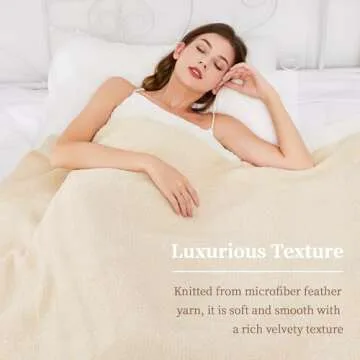 SeaRoomy Throw Blanket, Super Soft Microfiber Knit Throw Blanket, Warm Cozy Fluffy Lightweight Blanket for Couch Sofa Bed Room Decor