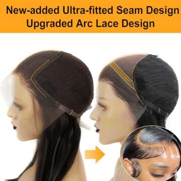 BEEOS Ultra-fitted 13x6 SKINLIKE Real HD Lace Front Wig, Body Wave 0.1mm Ultra-thin Swiss Lace Pre Plucked and Bleached knots Hairline 180% Density Full Cuticle Aligned Virgin Human Hair Wig 30 Inch