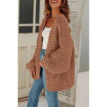 Stylish Womens Oversized Chunky Knit Cardigan