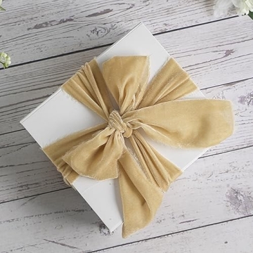 MEEDEE Beige Fringe 3 Inch Raw Edge Silk for Wreaths, Flower Bouquet, Photography, Dress Sash, Baby Shower, Wedding Decor (3 Yards)