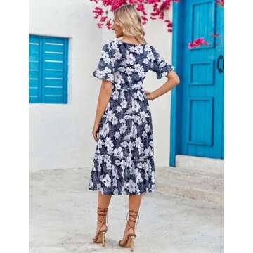 Zeagoo Floral Midi Dress for Women - Summer Style