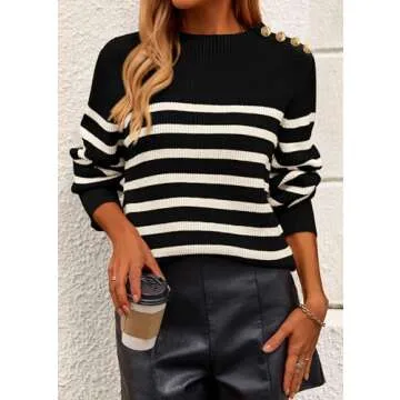 KIRUNDO Women's Striped Sweater Cozy & Stylish Pullover