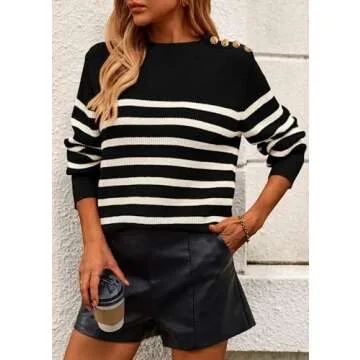 KIRUNDO Women's Striped Sweater Cozy & Stylish Pullover
