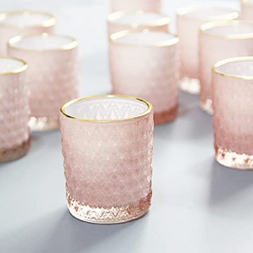 SHMILMH 24PC Glass Candle Holders Set for Elegant Events