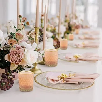 SHMILMH 24PC Glass Candle Holders Set for Elegant Events