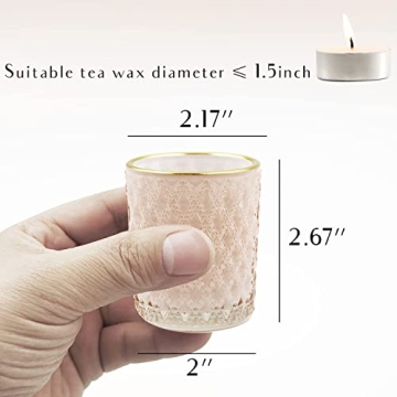SHMILMH 24PC Glass Candle Holders Set for Elegant Events
