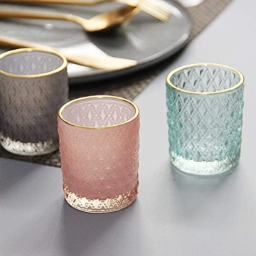 SHMILMH 24PC Glass Candle Holders Set for Elegant Events