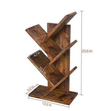Topfurny Tree Bookshelf - Stylish 4-Tier Book Storage