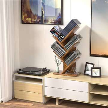 Topfurny Tree Bookshelf - Stylish 4-Tier Book Storage