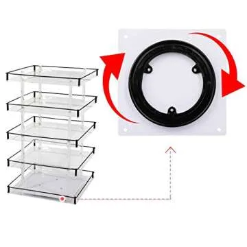J JACKCUBE DESIGN Nail Polish Organizer, 5 Tier Acrylic 360 Rotating Display Rack Stand Makeup Cosmetics Storage Box Carousel Shelf with Black Iron Guard, Hold Up to 310 – MK302-5