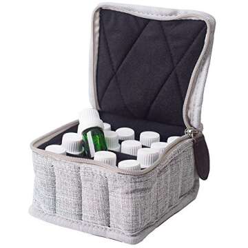 aroma2go Hemp Bag Essential Oil Travel Case Carrier Holds 16 15ml Bottles (Ocean)