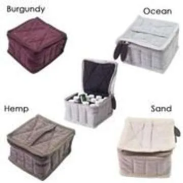 Essential Oil Travel Case Carrier - Aroma2go Hemp Bag 16 Bottles