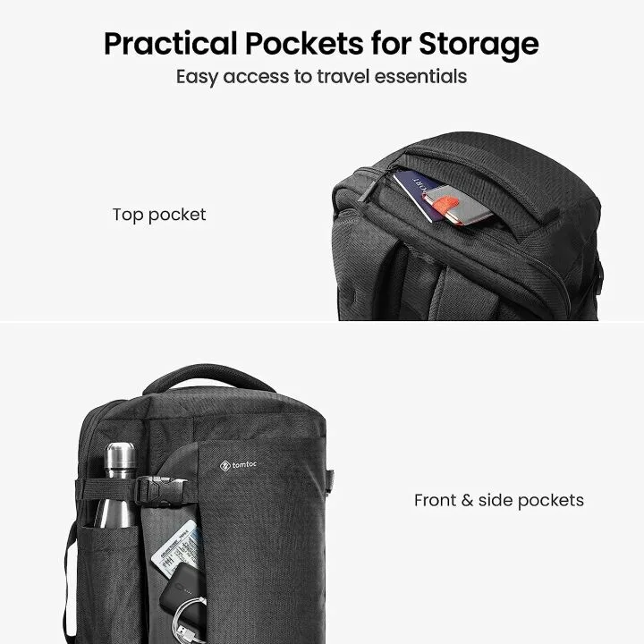 tomtoc Travel Backpack - 40L Lightweight & Stylish