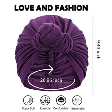 Women Turbans and Head Wraps, Skull-Caps, African Turban Flower Knot Pre-Tied Bonnet Beanie Cap for ...