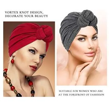 Women Turbans and Head Wraps, Skull-Caps, African Turban Flower Knot Pre-Tied Bonnet Beanie Cap for Women