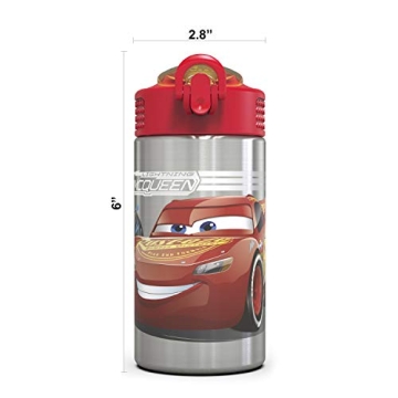 Zak Disney Cars 3 Stainless Steel Kids Water Bottle