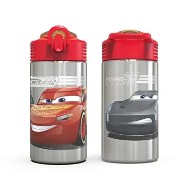 Zak Disney Cars 3 Stainless Steel Kids Water Bottle