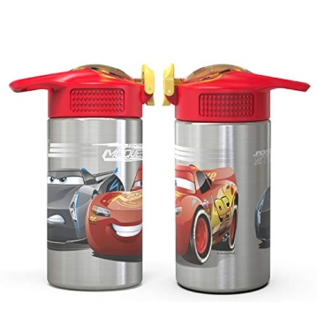 Zak Disney Cars 3 Stainless Steel Kids Water Bottle