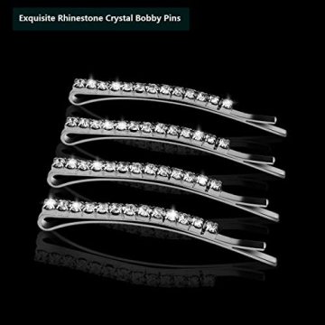 Sparkly 24 Pcs Rhinestone Bobby Pins for Women