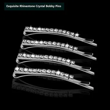 Sparkly 24 Pcs Rhinestone Bobby Pins for Women