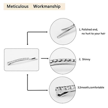 Sparkly 24 Pcs Rhinestone Bobby Pins for Women