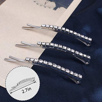 Sparkly 24 Pcs Rhinestone Bobby Pins for Women