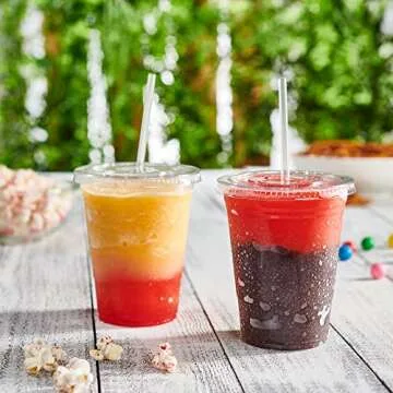 Comfy 16 oz. Disposable Clear Plastic Cups with Lids