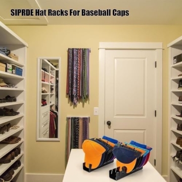 QKEWURO 2024 New Hat Stand for Baseball Caps Display and Organizer , No Install Acrylic Hat Holder for 14 Baseball Caps for Bedroom, Closet, Dresser (2PCS)