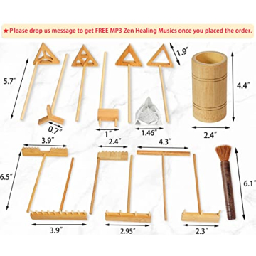 Tranquil 15PCS Zen Garden Tools Set for Mindfulness